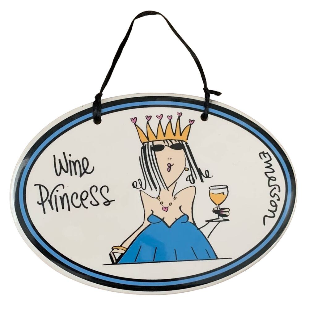 Tumbleweed Pottery by Emerson Wine Princess ceramic plaque